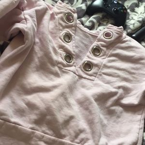 Long sleeve metal ring sweater